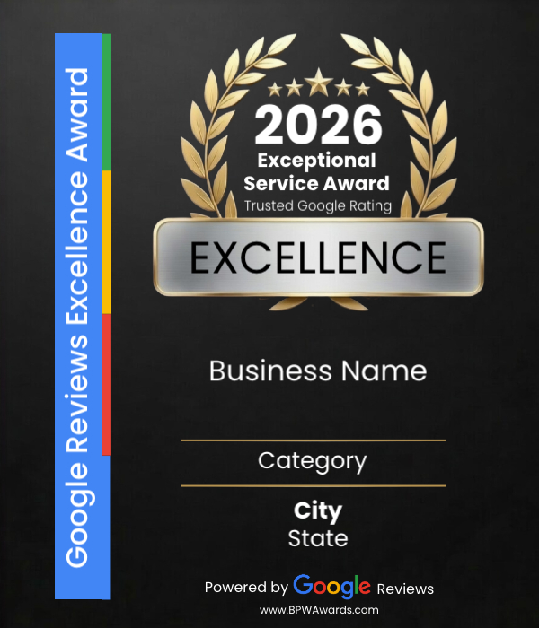 Google Reviews Excellent Award